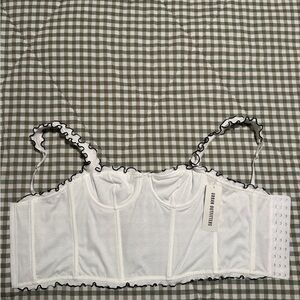 White Corset Top with Black Trim